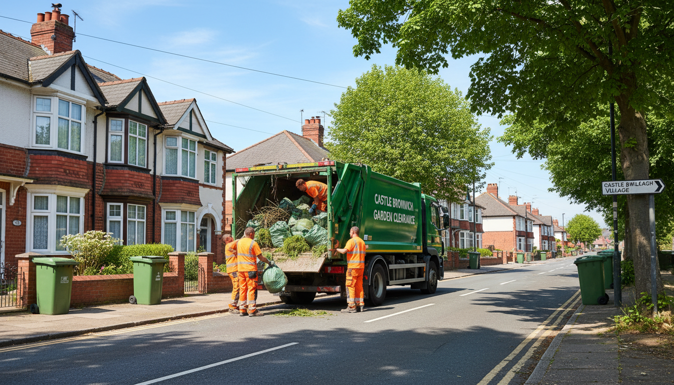 Professional Garden Waste Removal team in Castle Bromwich loading waste into van