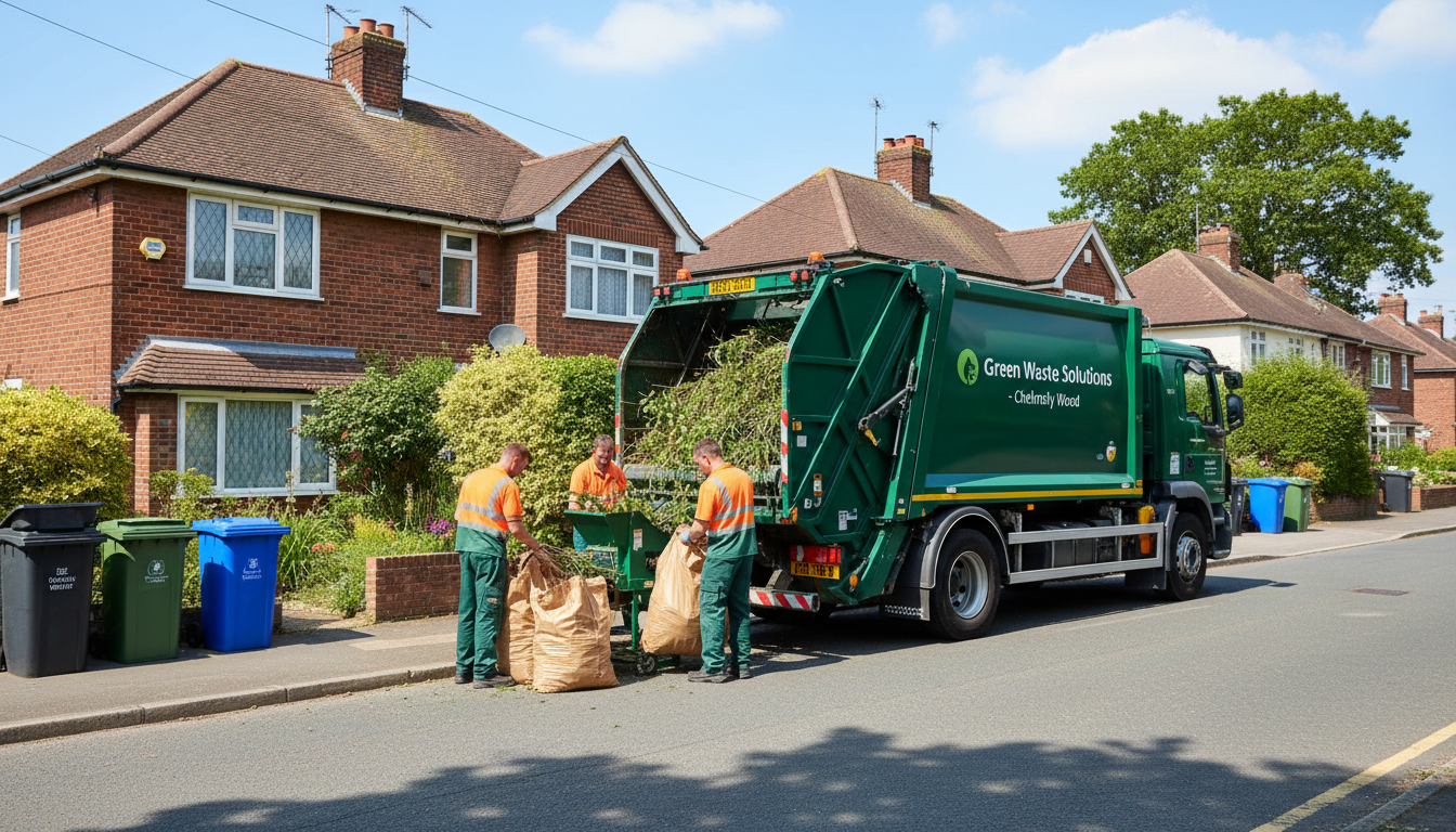 Professional Garden Waste Removal team in Chelmsley Wood loading waste into van