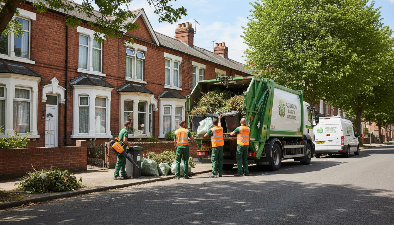 Professional Garden Waste Removal team in Coundon loading waste into van