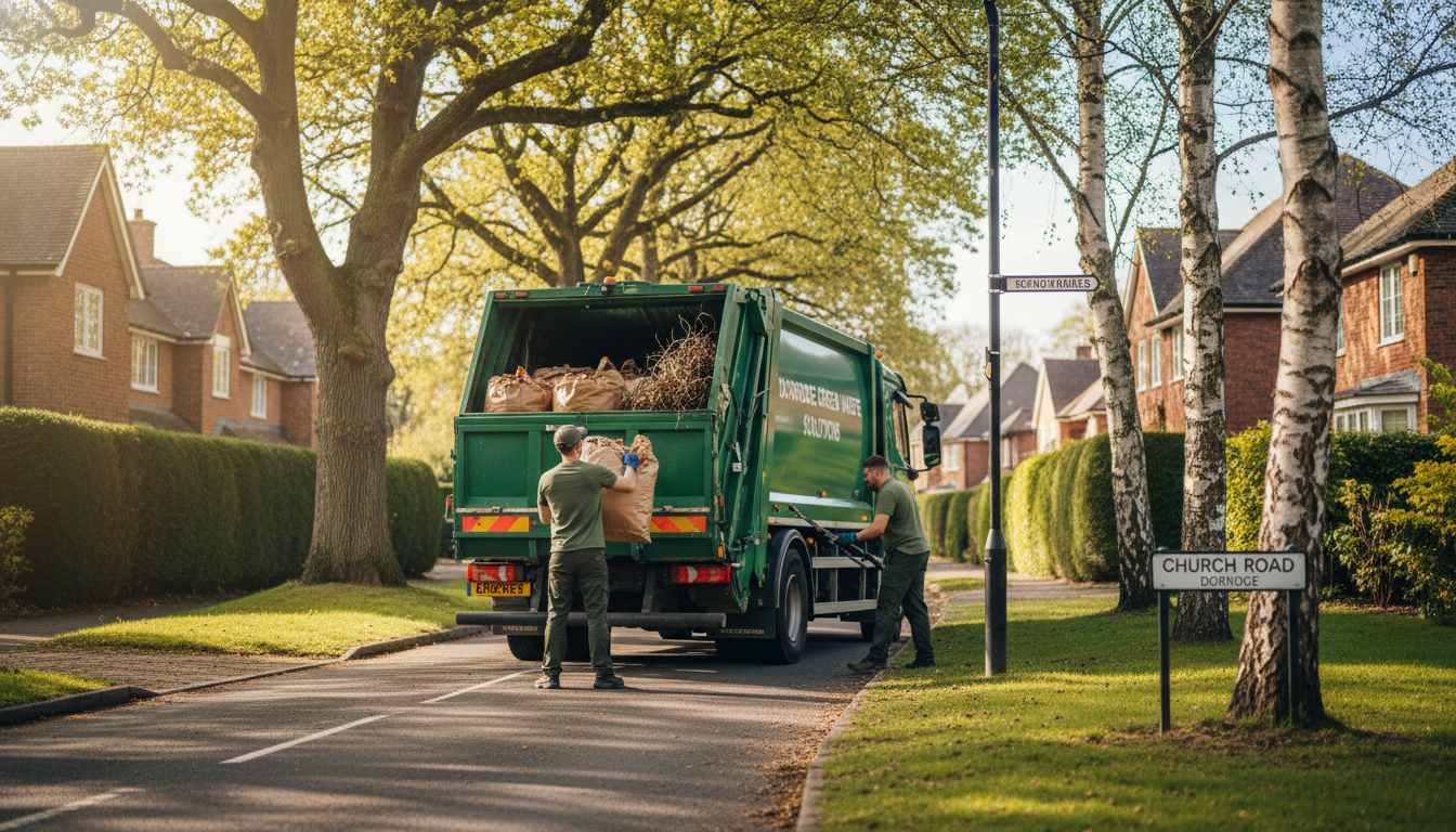 Professional Garden Waste Removal team in Dorridge loading waste into van