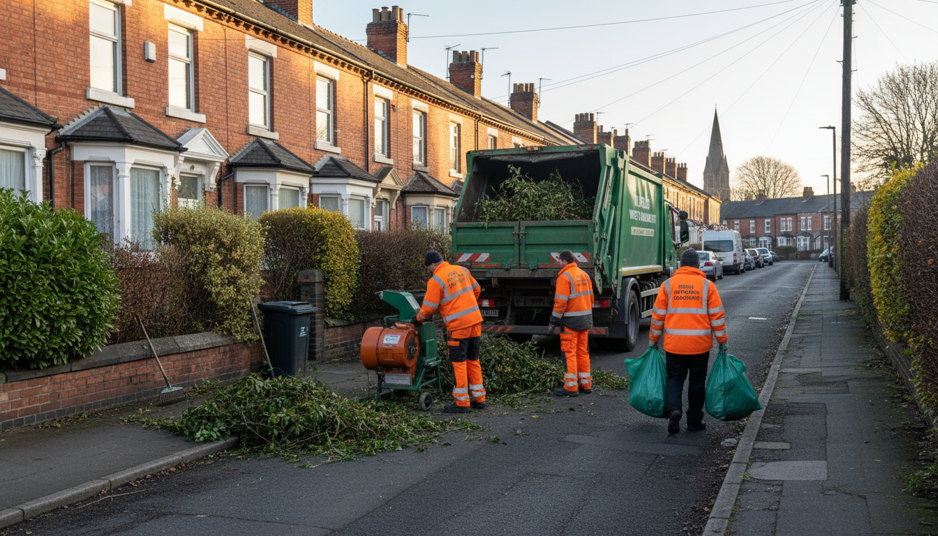Professional Garden Waste Removal team in Hillfields loading waste into van