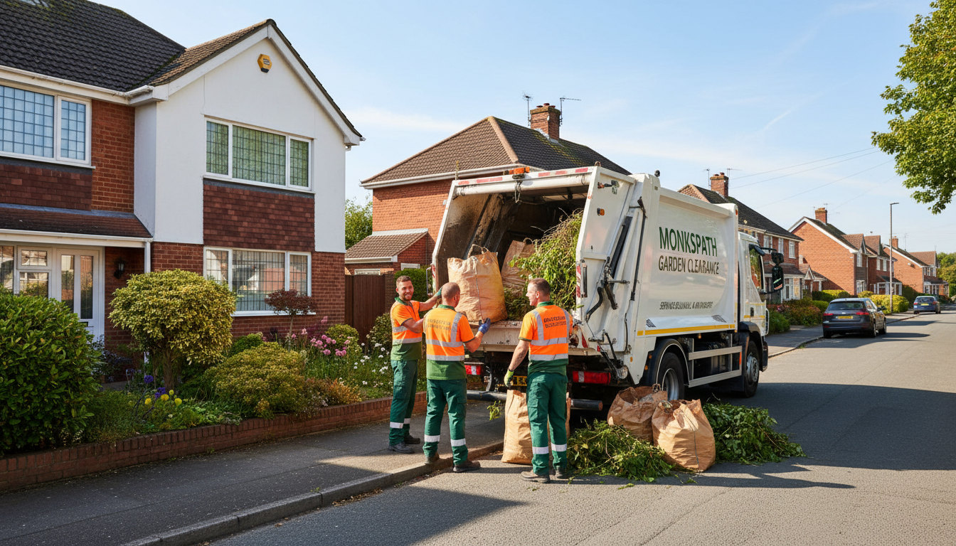 Professional Garden Waste Removal team in Monkspath loading waste into van