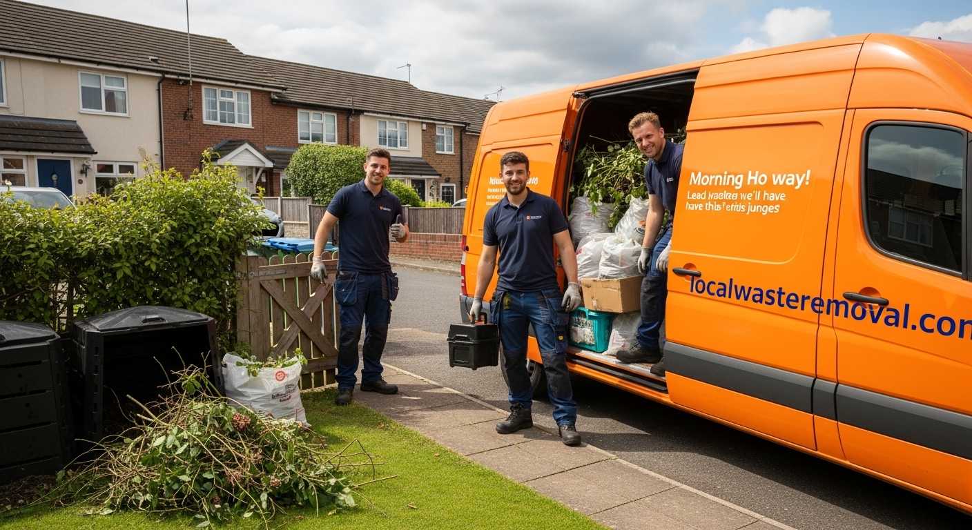 Professional Garden Waste Removal team in Nechells loading waste into van