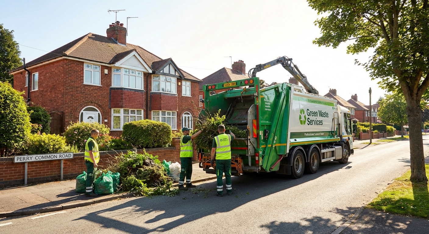 Professional Garden Waste Removal team in Perry Common loading waste into van