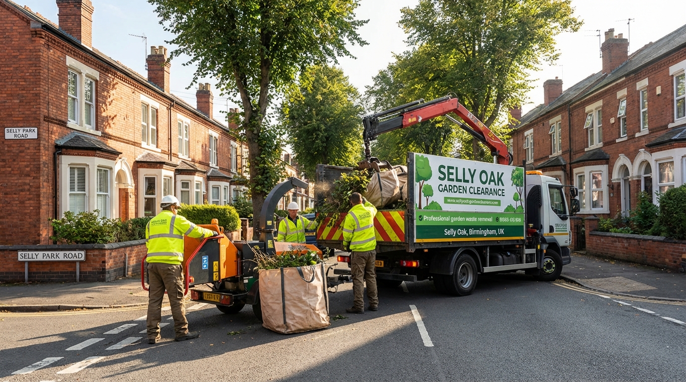 Professional Garden Waste Removal team in Selly Oak loading waste into van