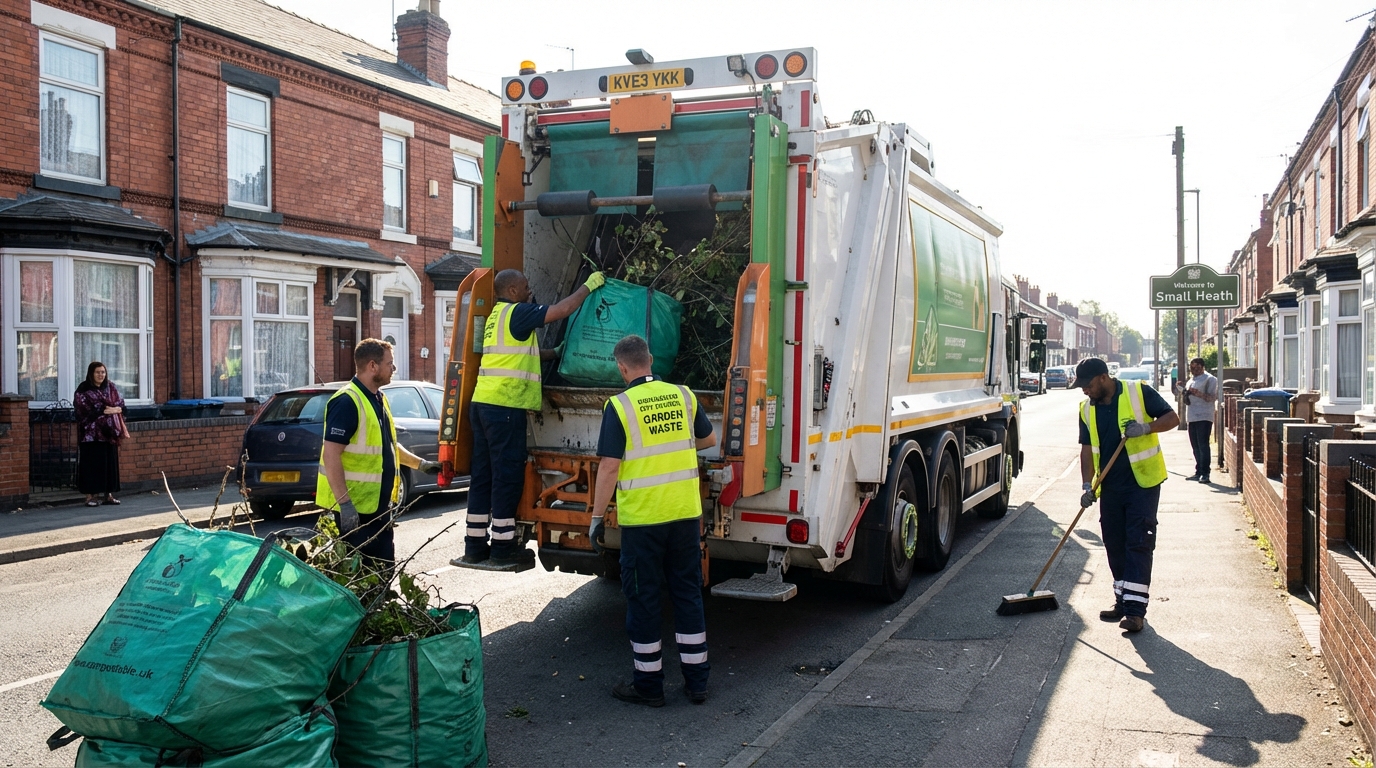 Professional Garden Waste Removal team in Small Heath loading waste into van