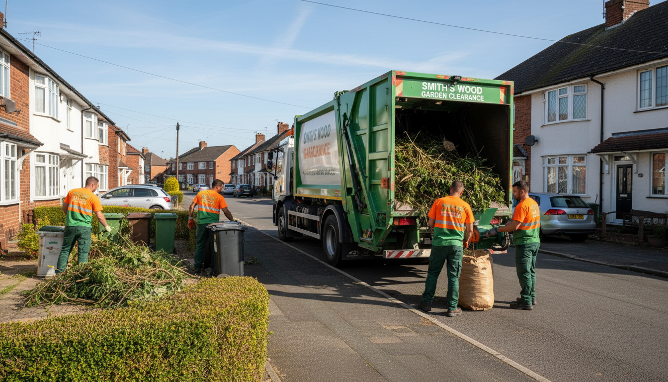 Professional Garden Waste Removal team in Smith's Wood loading waste into van