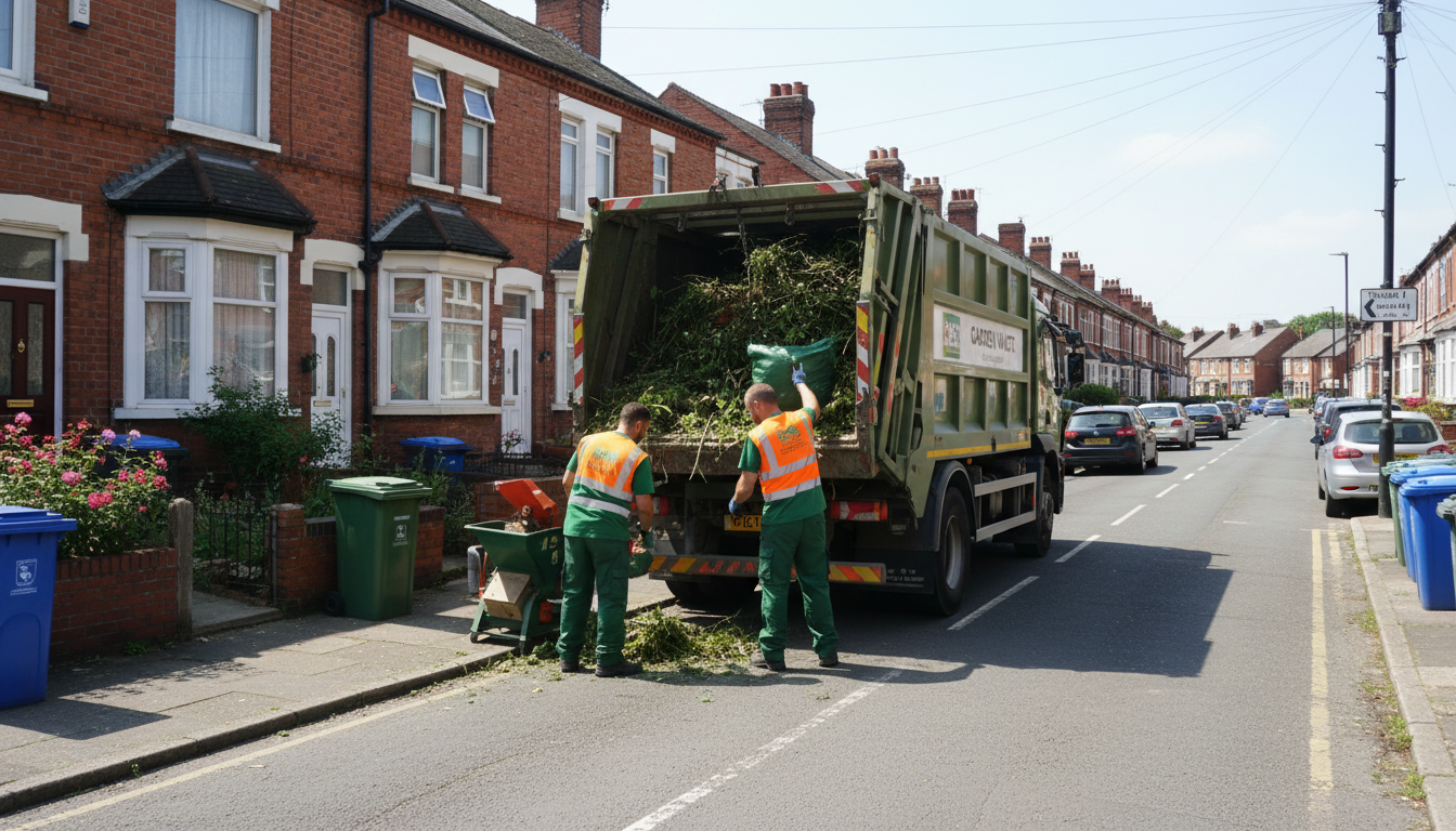 Professional Garden Waste Removal team in Tyseley loading waste into van