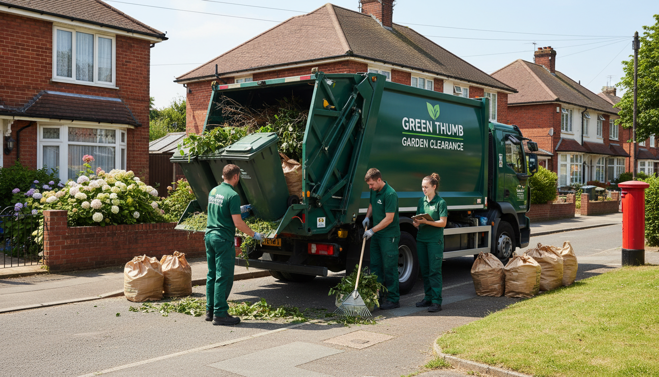 Professional Garden Waste Removal team in Walmley loading waste into van