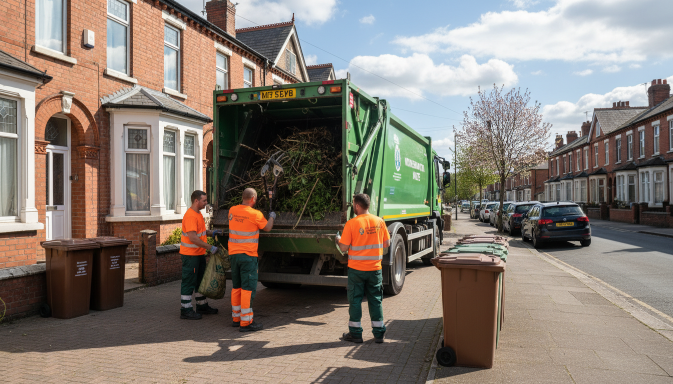 Professional Garden Waste Removal team in Wolverhampton loading waste into van