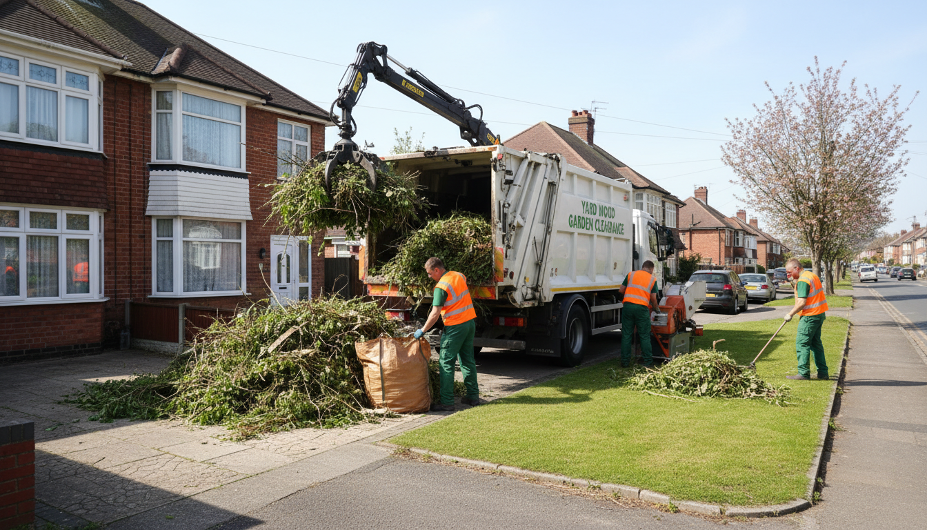 Professional Garden Waste Removal team in Yardley Wood loading waste into van