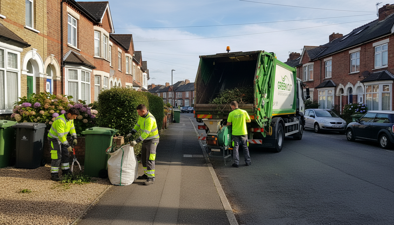 Professional Green Waste Removal team in Ball Hill loading waste into van