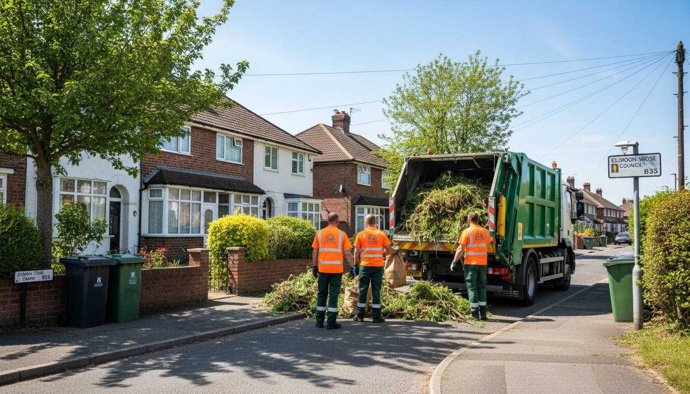 Professional Green Waste Removal team in Chelmsley Wood loading waste into van