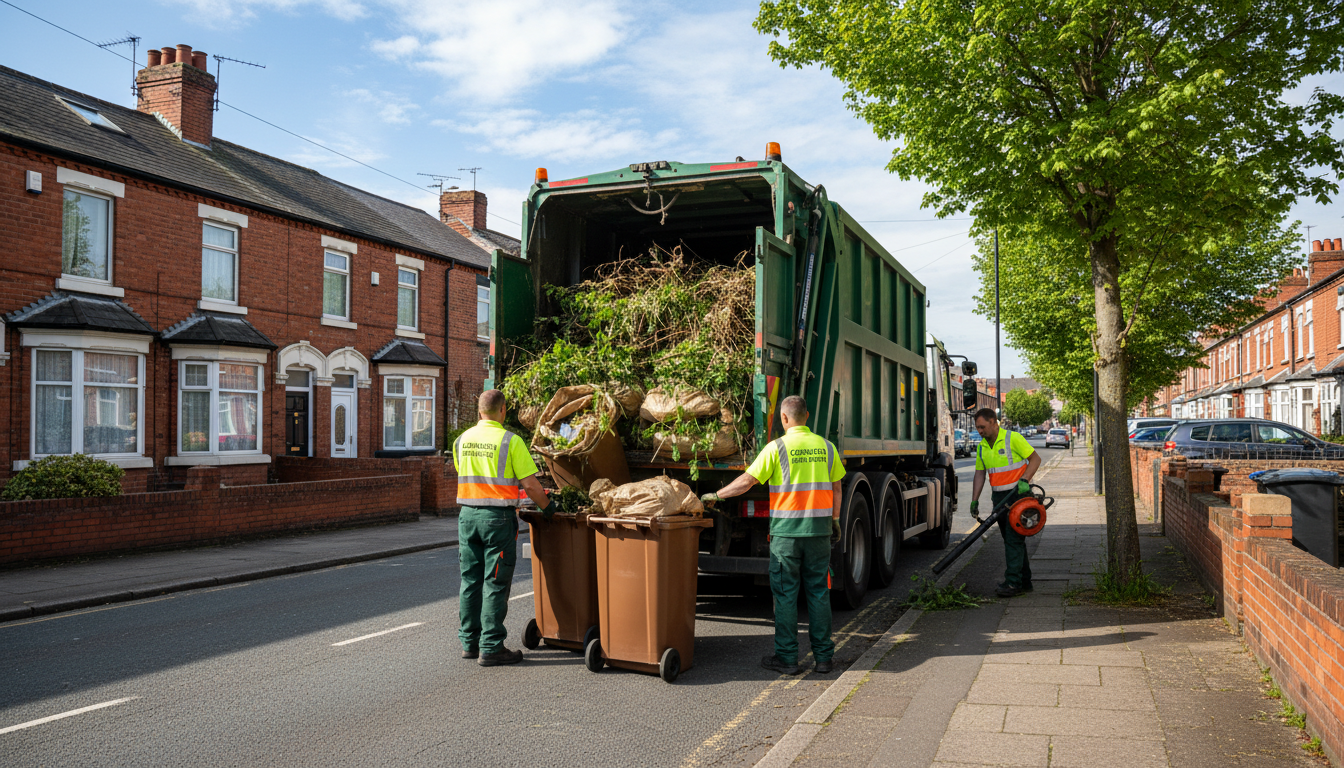 Professional Green Waste Removal team in Coundon loading waste into van
