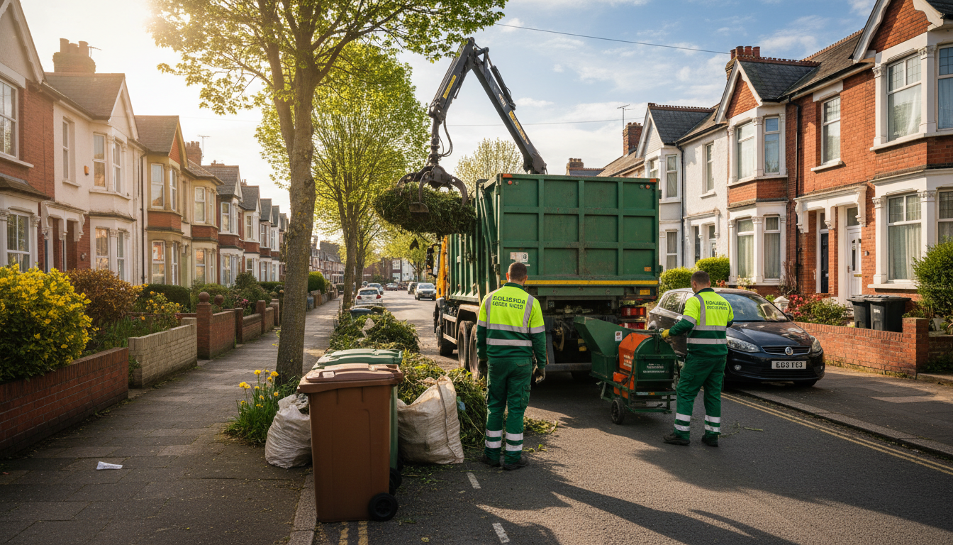 Professional Green Waste Removal team in Earlsdon loading waste into van