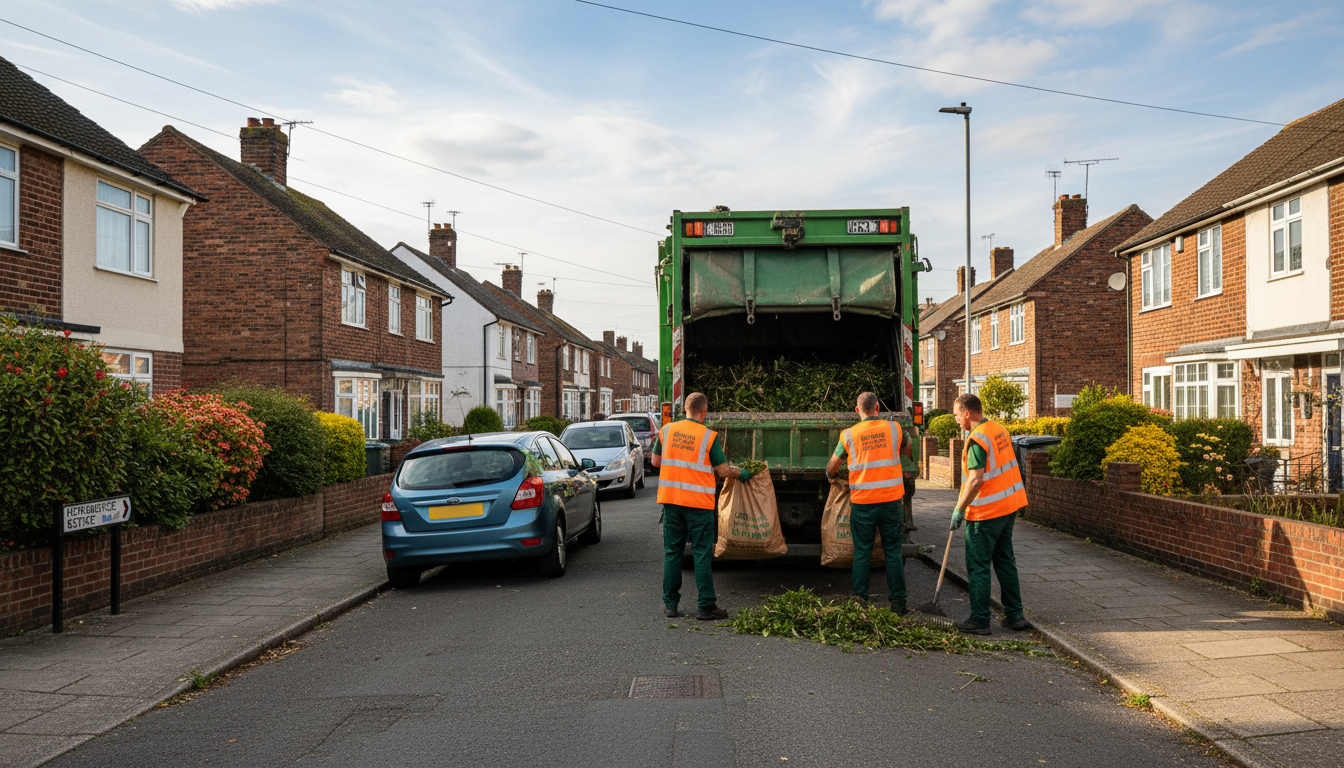 Professional Green Waste Removal team in Fordbridge loading waste into van