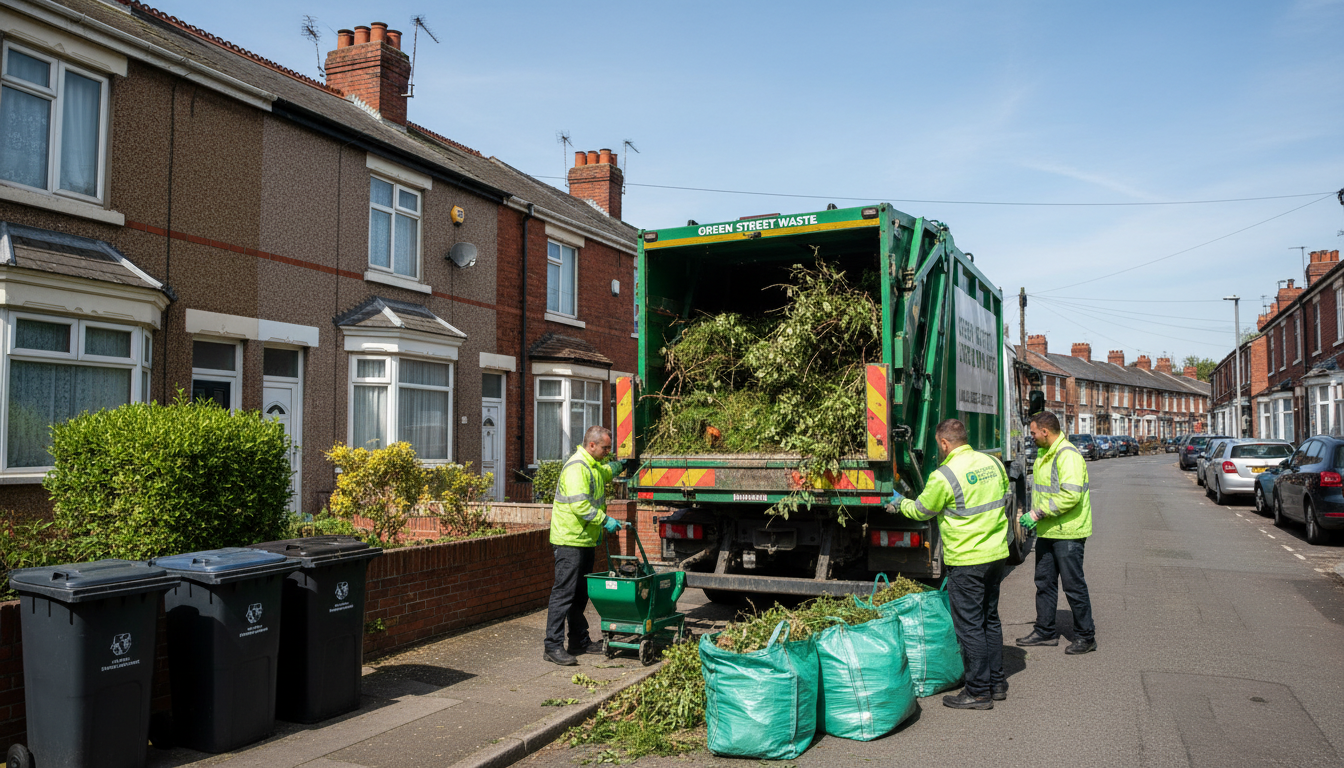 Professional Green Waste Removal team in Hillfields loading waste into van