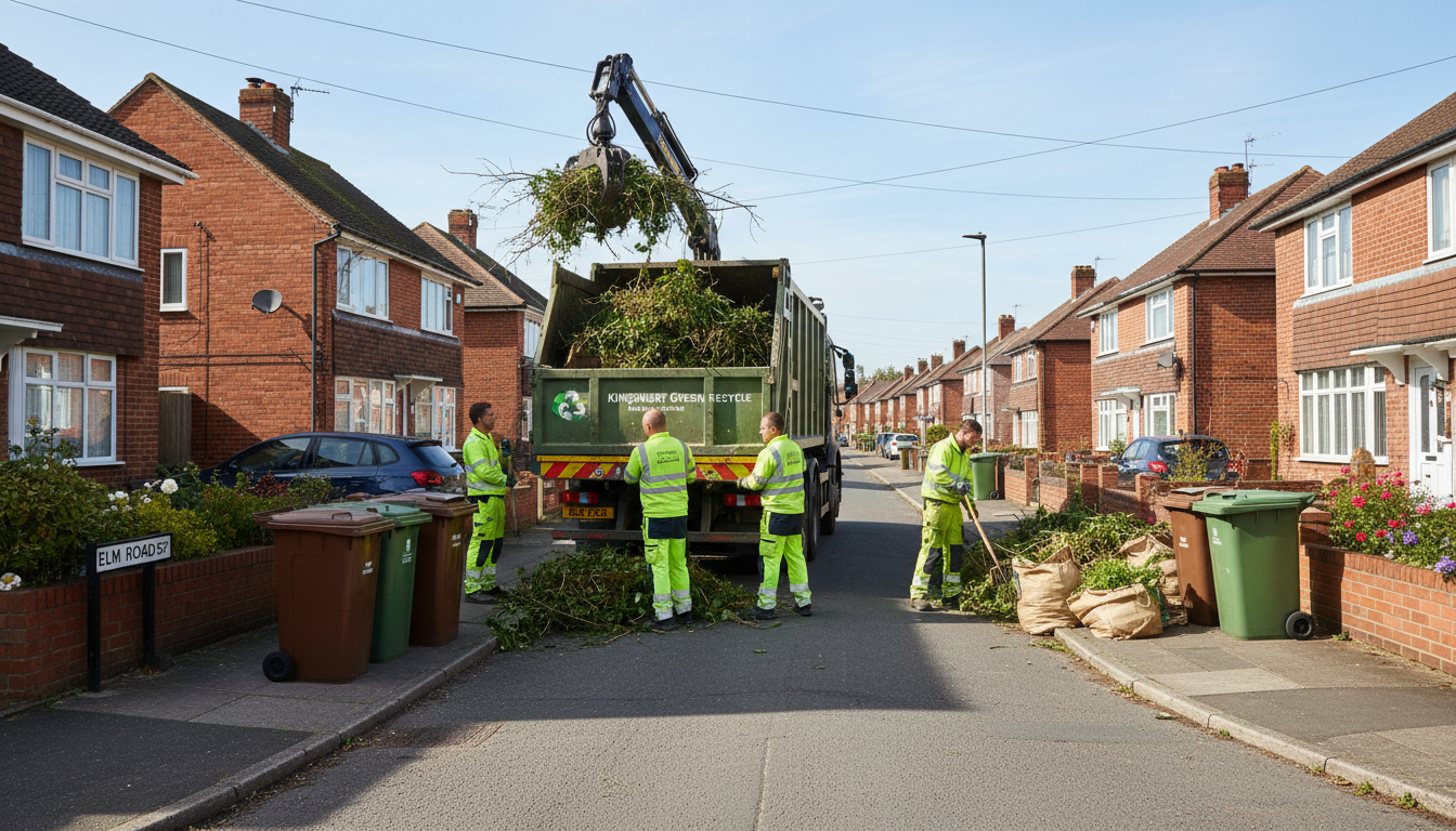 Professional Green Waste Removal team in Kingshurst loading waste into van
