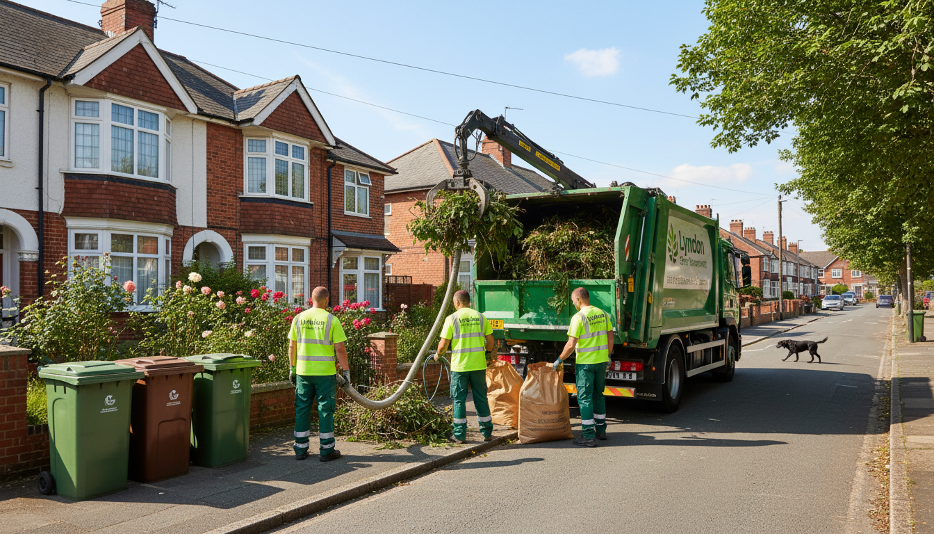 Professional Green Waste Removal team in Lyndon loading waste into van