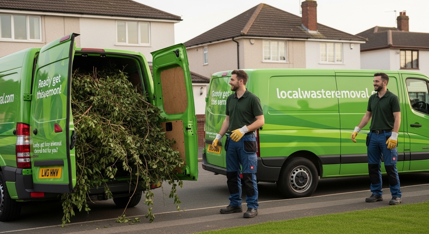 Professional Green Waste Removal team in Maney loading waste into van