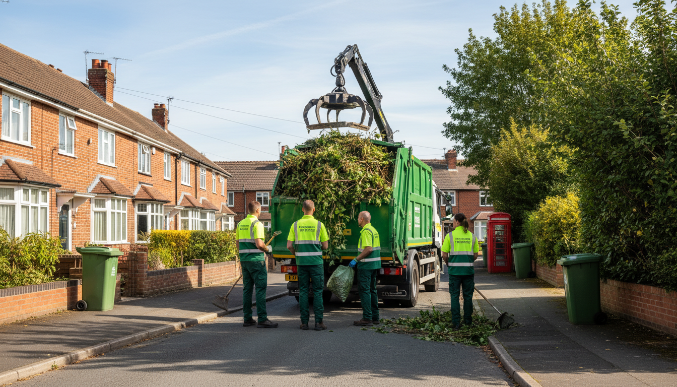 Professional Green Waste Removal team in Marston Green loading waste into van