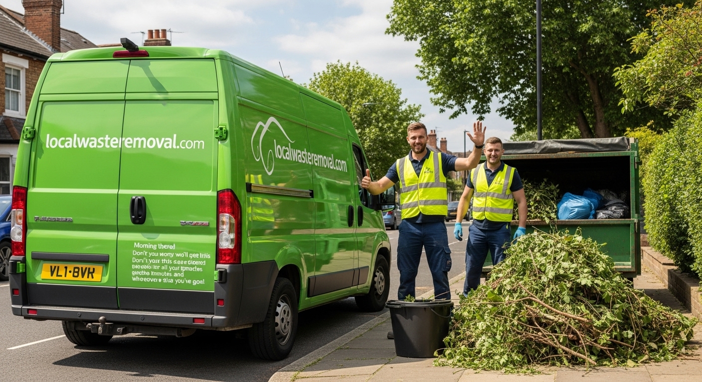 Professional Green Waste Removal team in Moseley loading waste into van