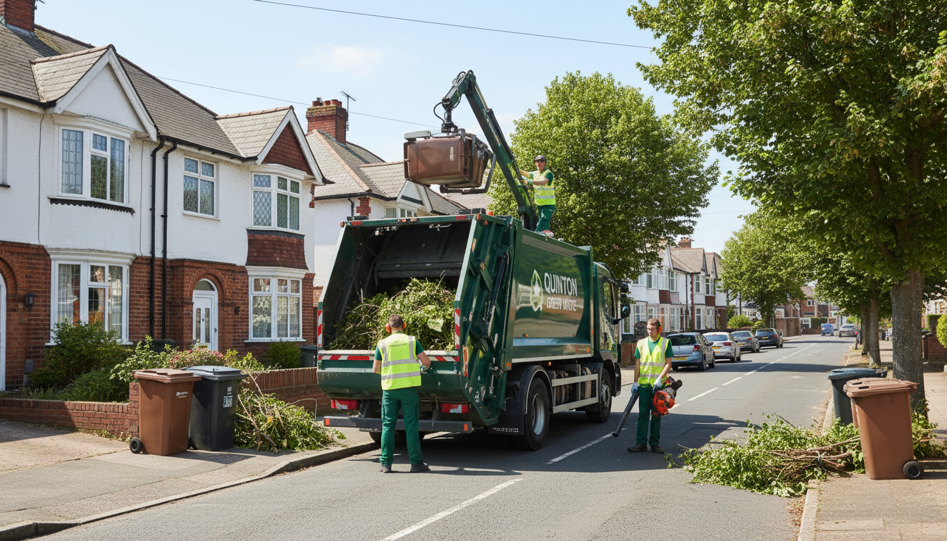 Professional Green Waste Removal team in Quinton loading waste into van