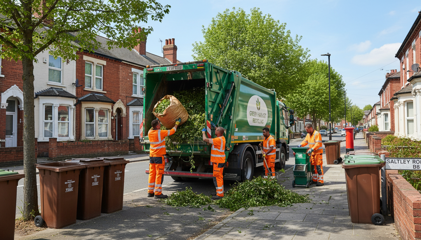Professional Green Waste Removal team in Saltley loading waste into van