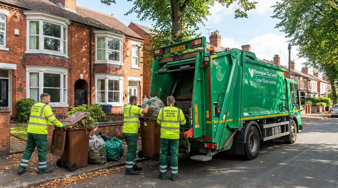 Professional Green Waste Removal team in Selly Oak loading waste into van