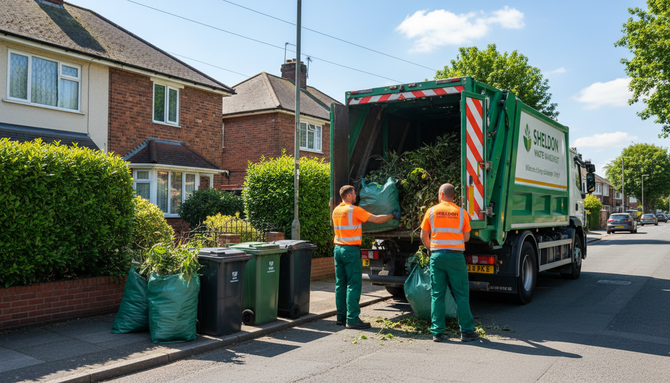 Professional Green Waste Removal team in Sheldon loading waste into van