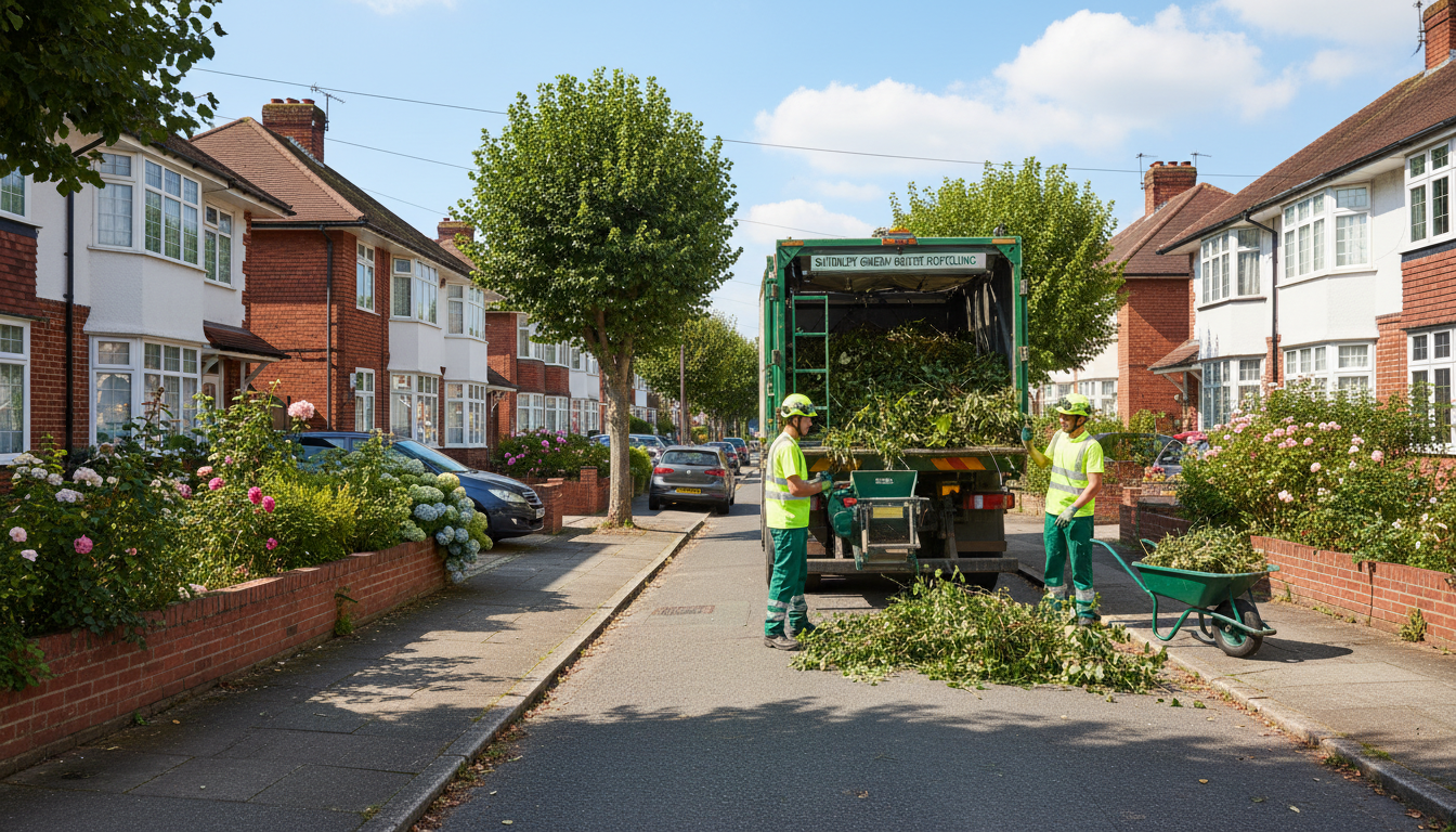 Professional Green Waste Removal team in Shirley loading waste into van