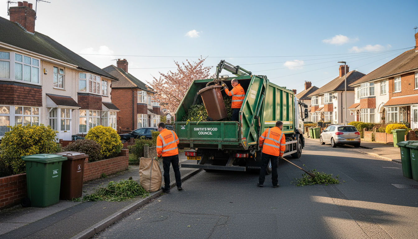 Professional Green Waste Removal team in Smith's Wood loading waste into van