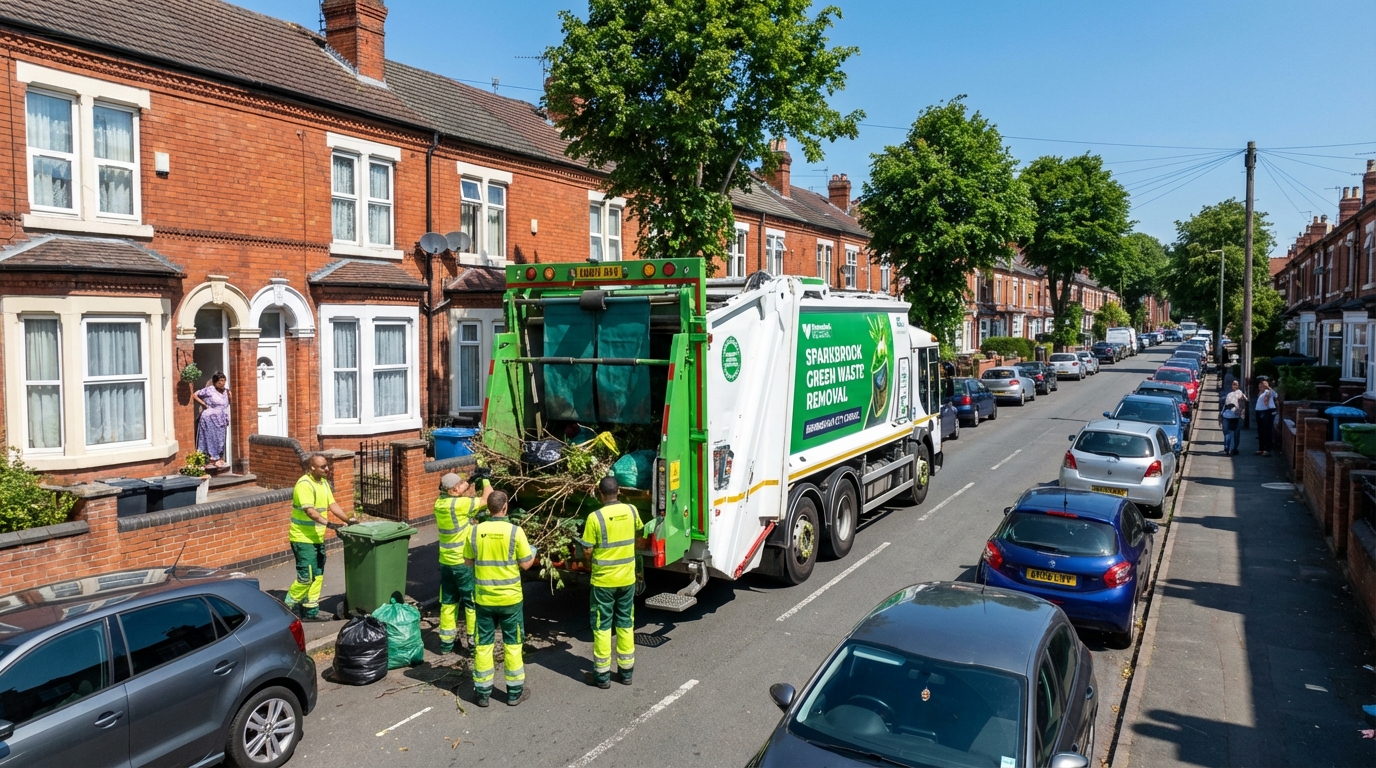 Professional Green Waste Removal team in Sparkbrook loading waste into van