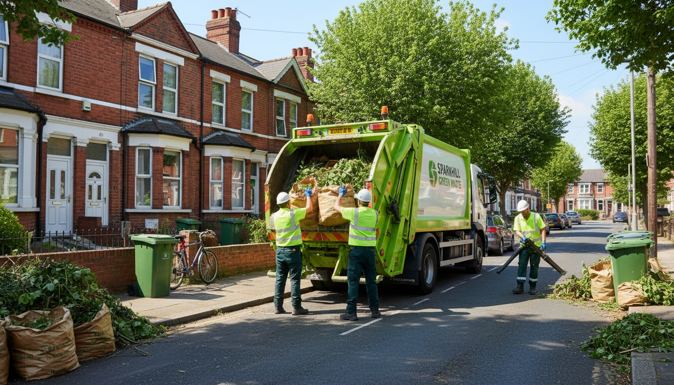 Professional Green Waste Removal team in Sparkhill loading waste into van