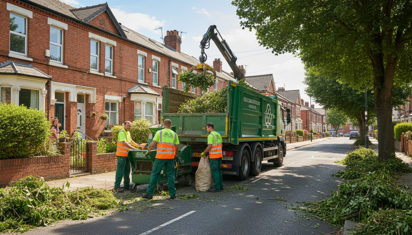 Professional Green Waste Removal team in Stirchley loading waste into van