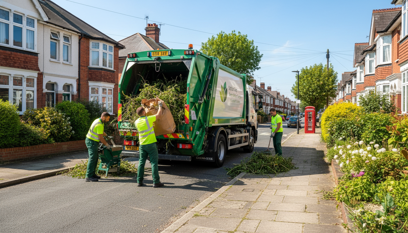 Professional Green Waste Removal team in Sutton Vesey loading waste into van
