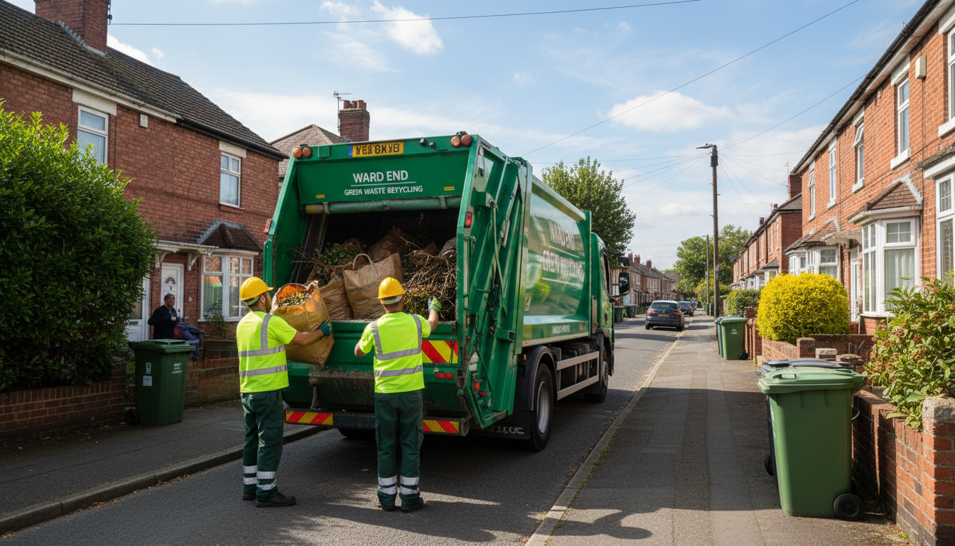 Professional Green Waste Removal team in Ward End loading waste into van