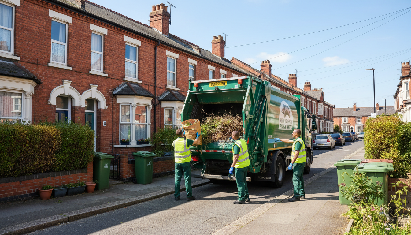 Professional Green Waste Removal team in West Bromwich loading waste into van