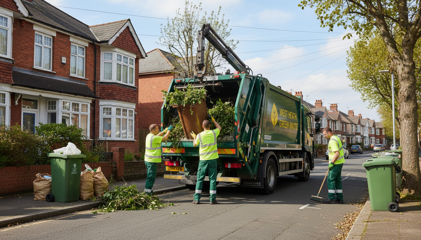 Professional Green Waste Removal team in West Heath loading waste into van