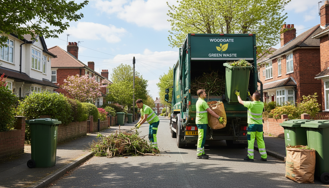 Professional Green Waste Removal team in Woodgate loading waste into van