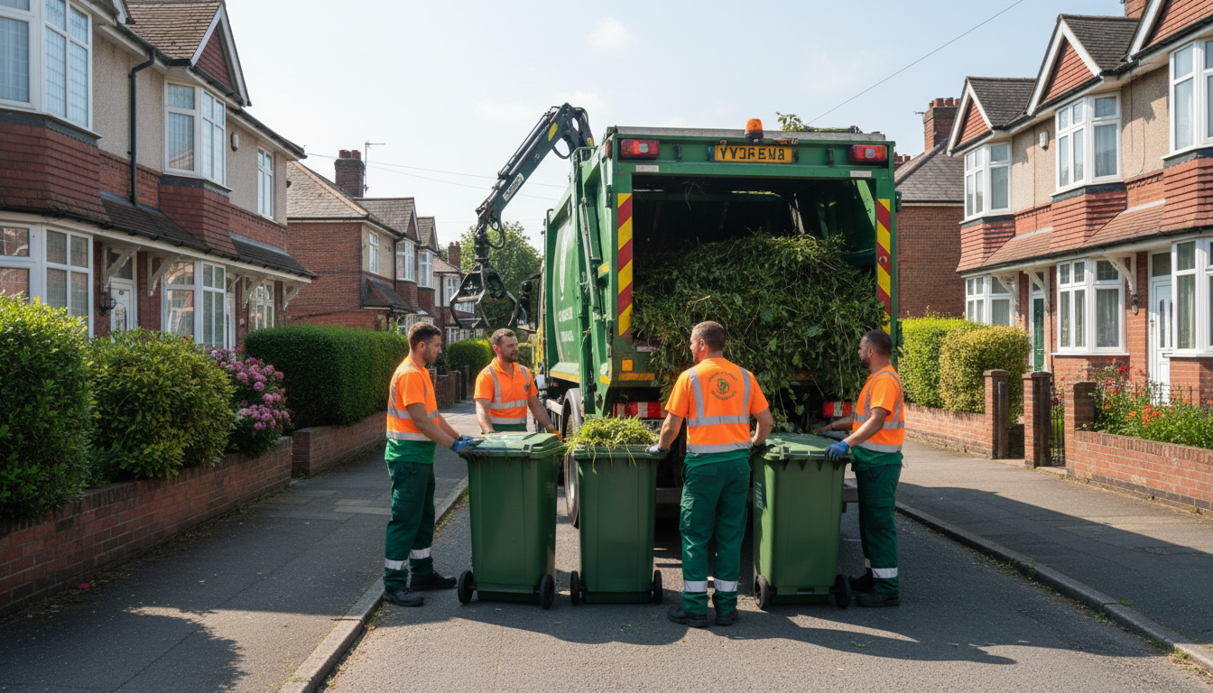 Professional Green Waste Removal team in Yardley loading waste into van