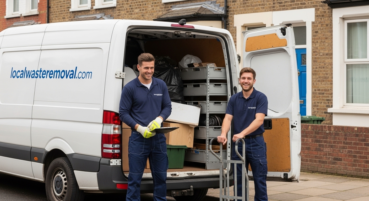 Professional House Clearance team in Alum Rock loading waste into van