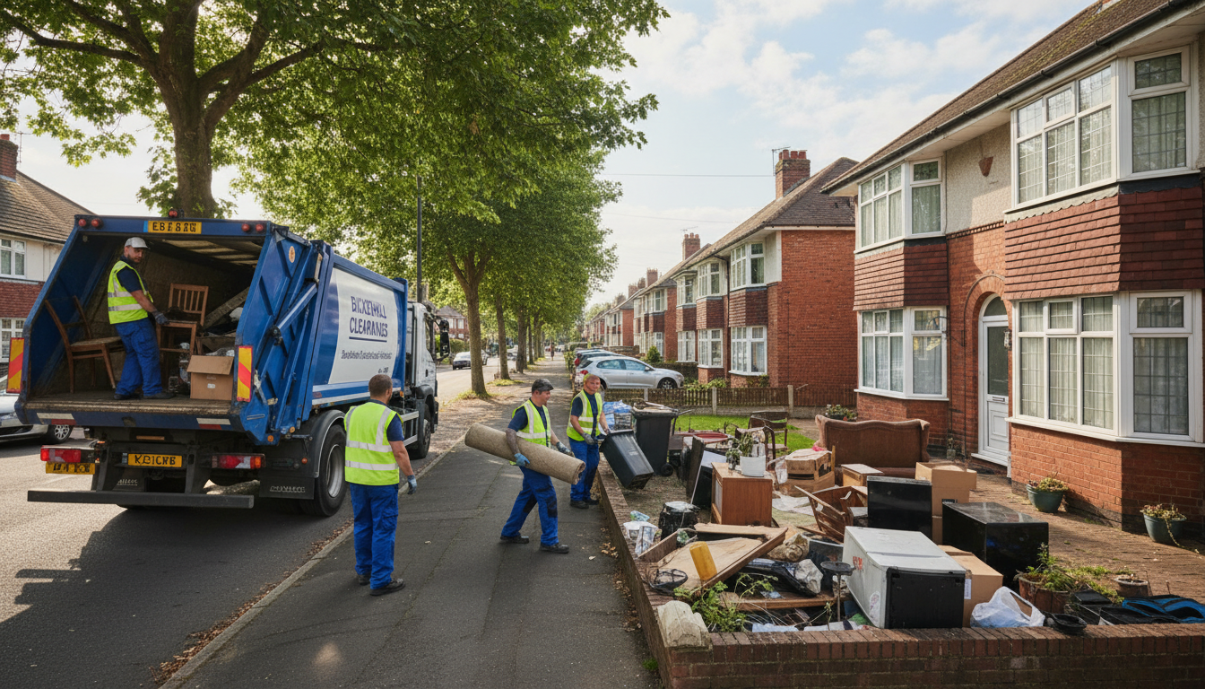 Professional House Clearance team in Bickenhill loading waste into van