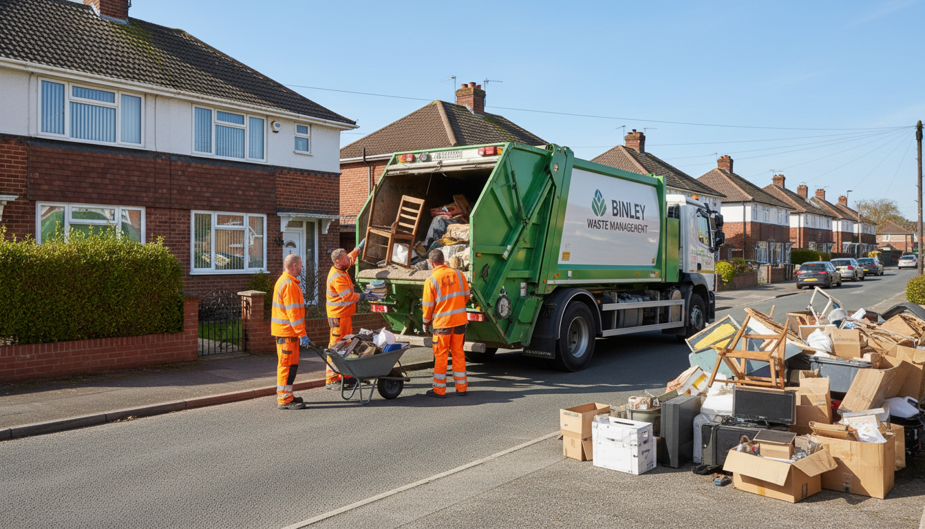 Professional House Clearance team in Binley loading waste into van