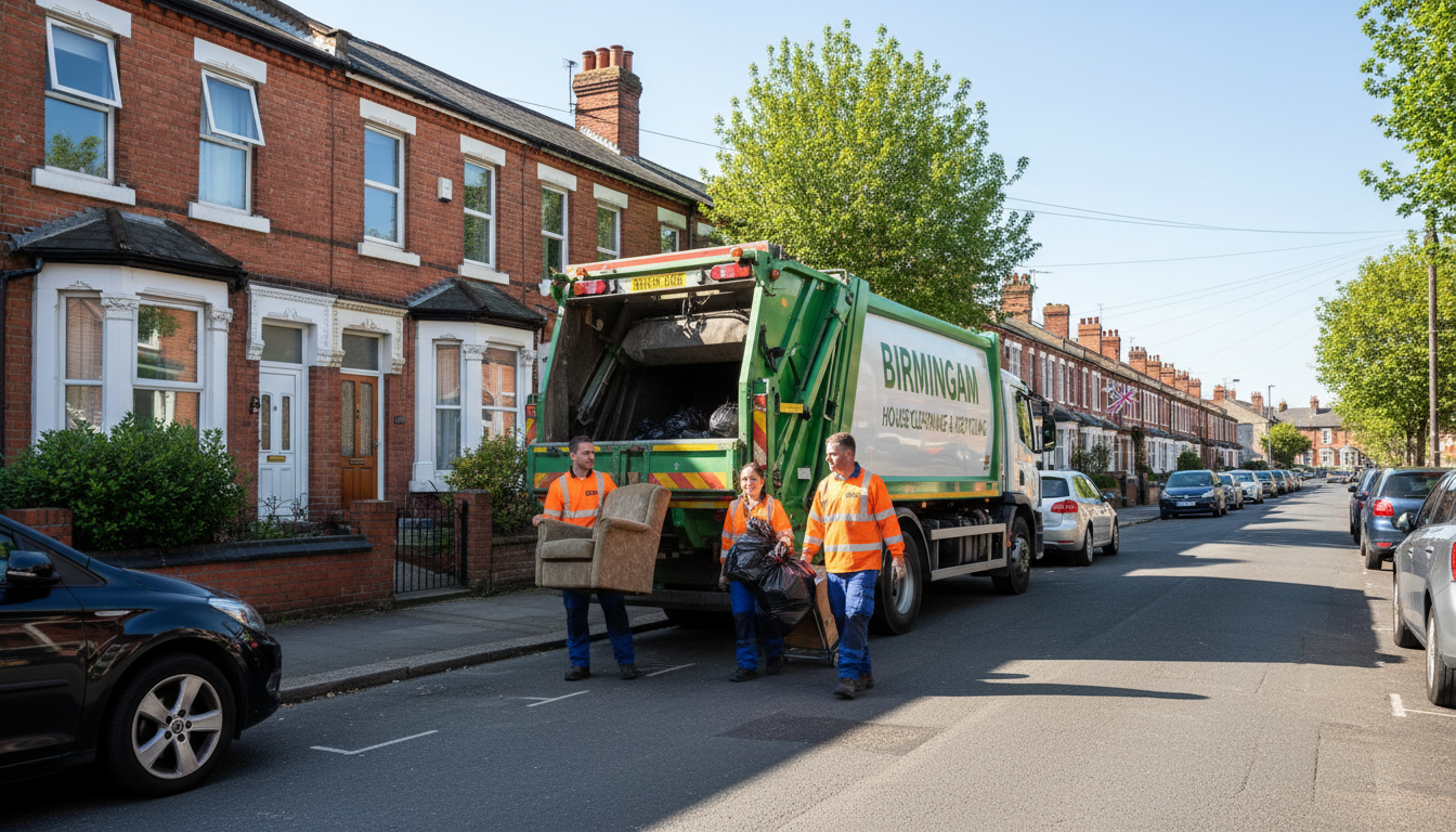 Professional House Clearance team in Birmingham loading waste into van