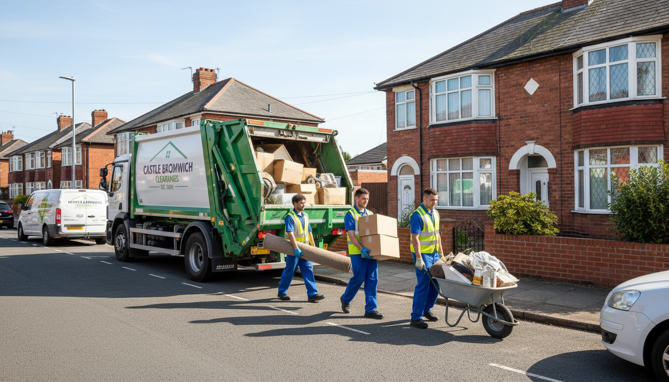 Professional House Clearance team in Castle Bromwich loading waste into van
