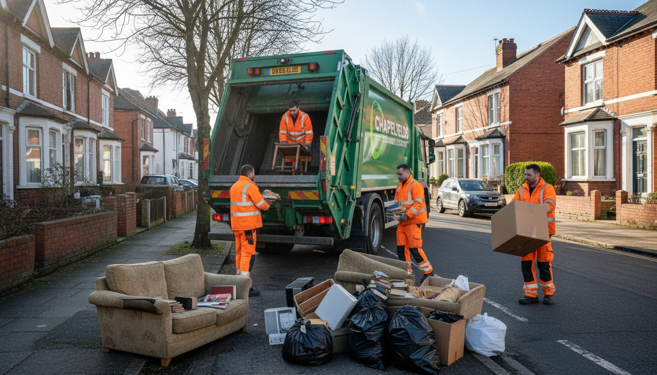 Professional House Clearance team in Chapelfields loading waste into van