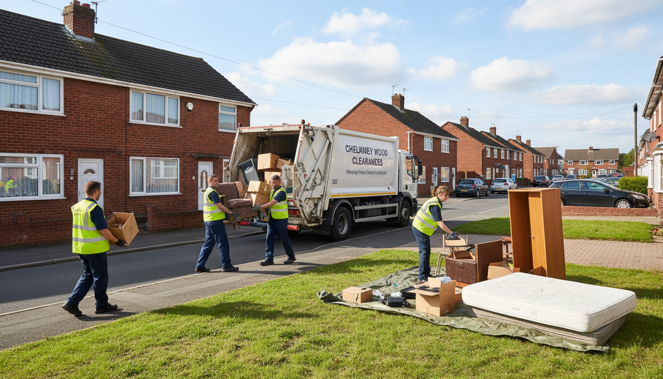 Professional House Clearance team in Chelmsley Wood loading waste into van