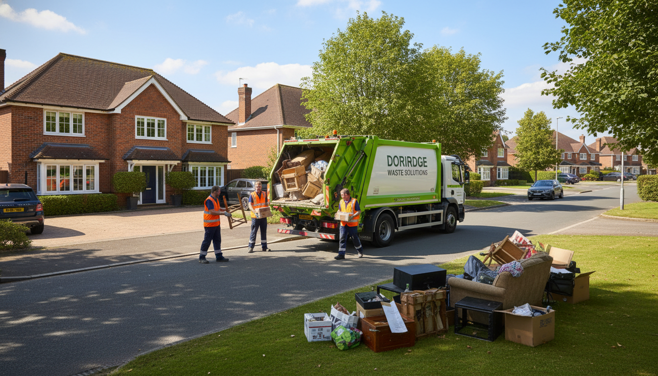 Professional House Clearance team in Dorridge loading waste into van