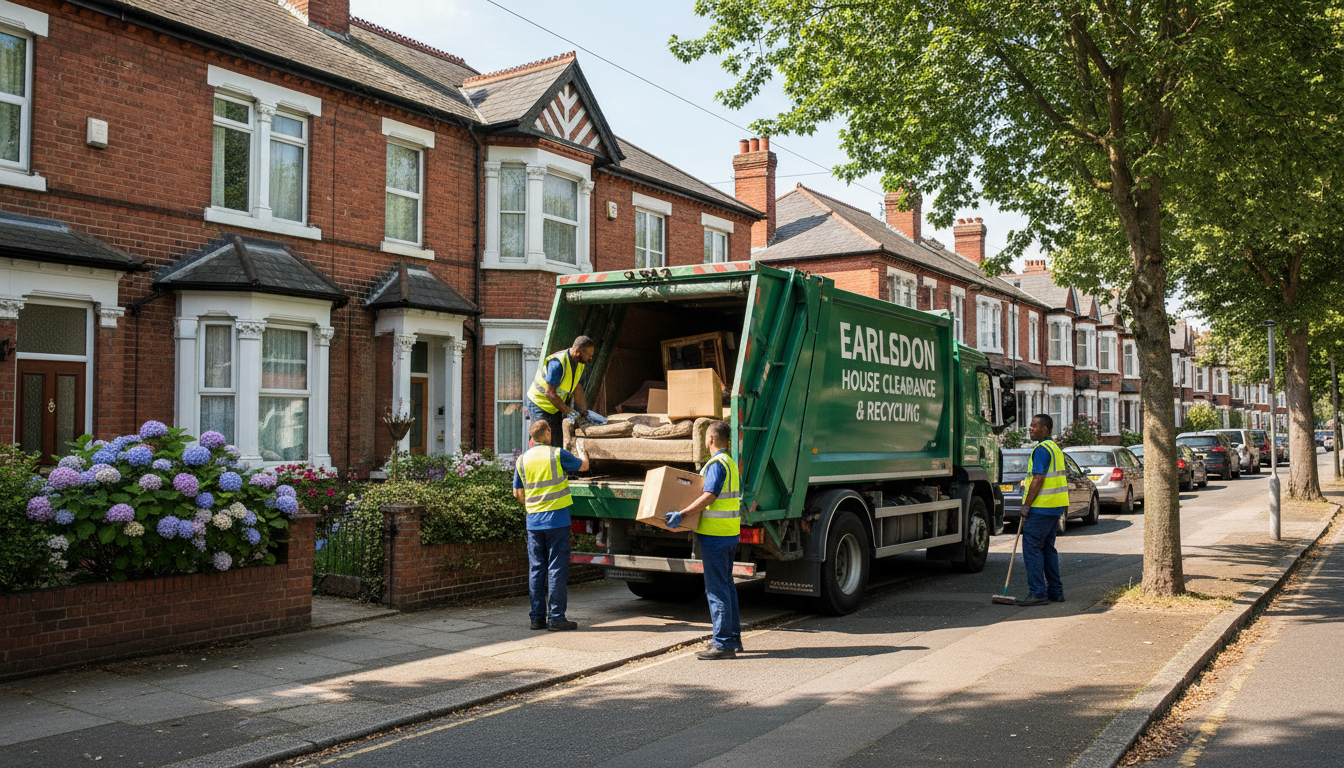 Professional House Clearance team in Earlsdon loading waste into van